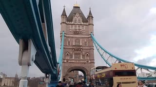 Scene from southern side of Tower Bridge, London