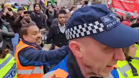 London — Violent pro-Palestine protesters tried to stop the arrest of a suspect today...