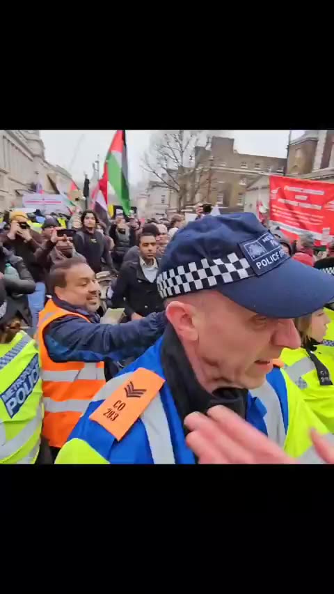 London — Violent pro-Palestine protesters tried to stop the arrest of a suspect today...