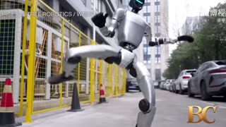 Chinese humanoid robot is Kung Fu fighting