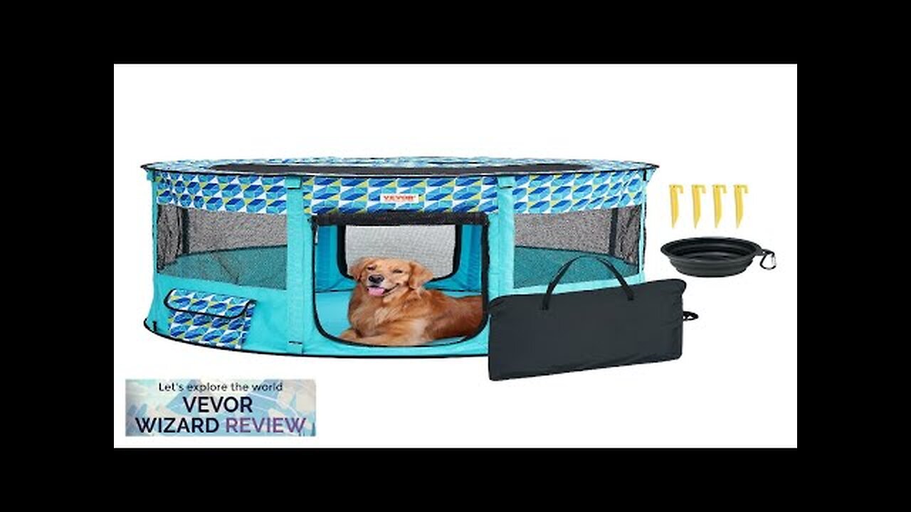 VEVOR Foldable Pet Playpen 44'' x 44'' x 24'' Portable Dog Playpen Review