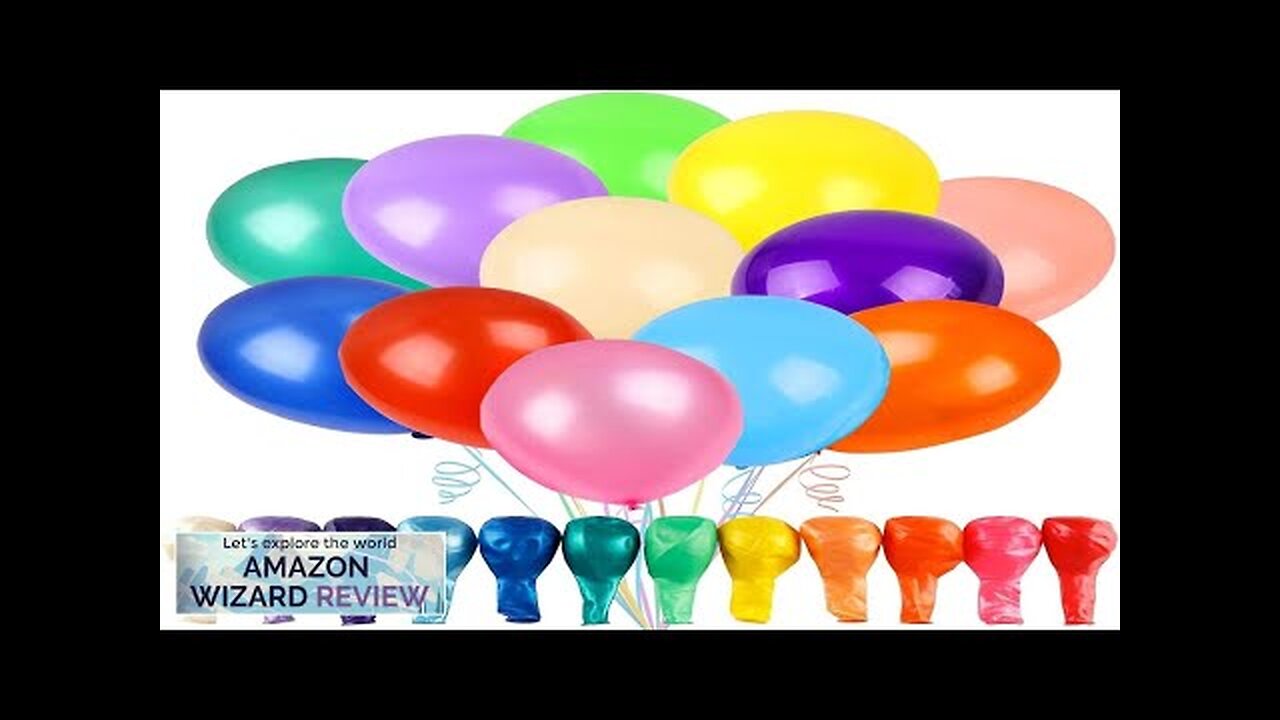 RUBFAC 120 Balloons Assorted Color 12 Inches Rainbow Latex Balloons 12 Bright Review