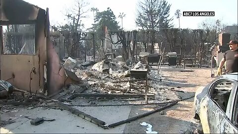 At least 10,000 structures have burned in a series of fires around Los Angeles