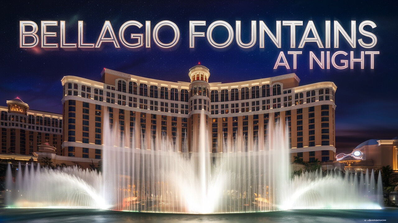 Bellagio Fountains at night with no music 2025