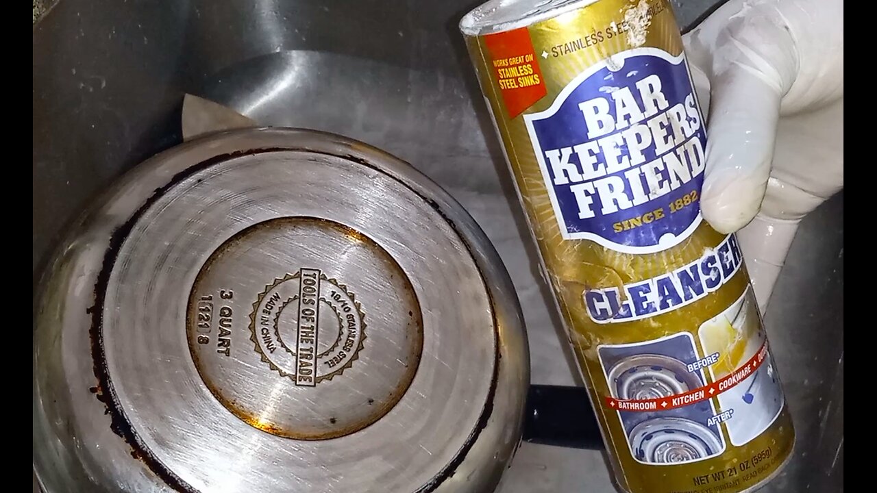 Bar Keepers Friend Cleaning A Burned Pot