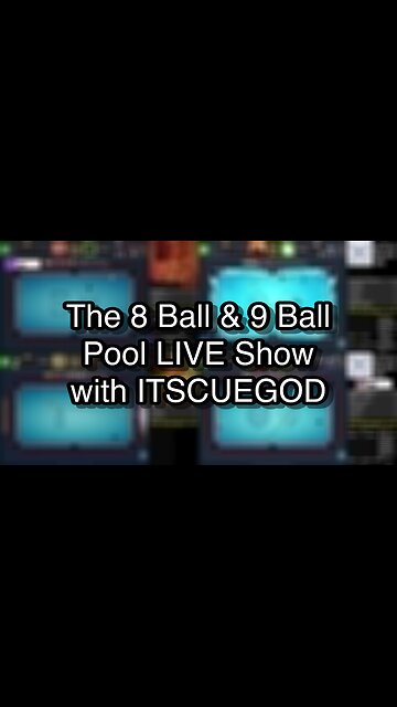 The 8 Ball & 9 Ball Pool LIVE Show with ITSCUEGOD