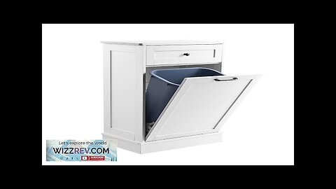 Tilt Out Trash Bin Cabinet Freestanding Kitchen Garbage Holder with Drawer Review