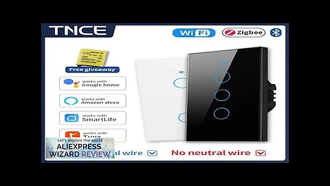 TNCE Tuya US WiFi/Zigbee Smart Wall Switch 1/2/3/4 Gang Light Switch Smart Review