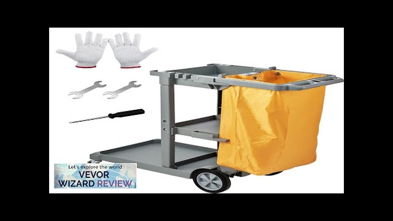 VEVOR Janitorial Trolley Cleaning Cart with PVC Bag for Housekeeping Office Review