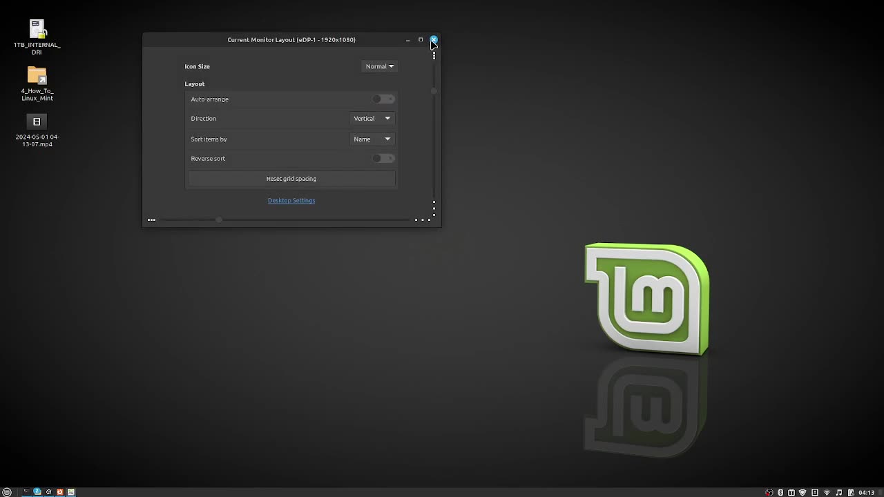 3_how to turn off auto arrange in linux mint