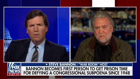 Steve Bannon joins Tucker Carlson for first interview since contempt sentencing