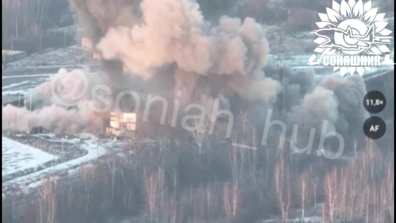 Ukrainian Airstrike Sends AASM-250 Guided Bomb into Foward Comms Center and Staging Area