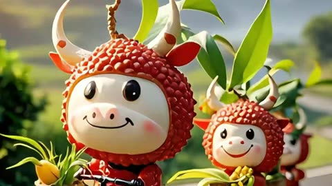 Orange pig, green date puppy, and streaky calf ride bicycles together to go shopping #Creative