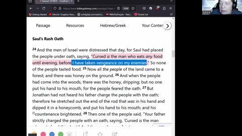 Journey Through The Bible -- 1 Samuel 14 -- Jonathan's Win And Saul's Oath 03022025