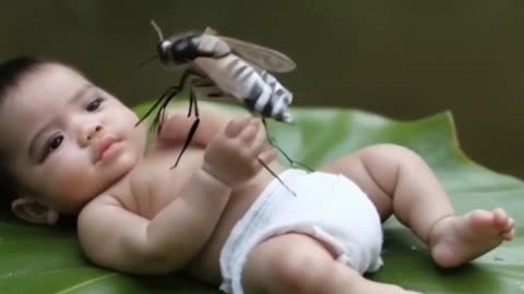 Tiny Baby & Giant Mosquito - Hyper Realistic Adventure #DocumentsAI77 #TinyWorld