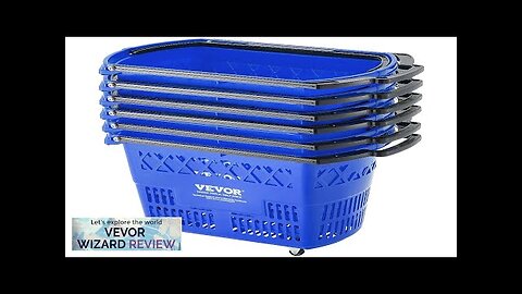 VEVOR Plastic Rolling Shopping Trolley Basket On Wheels 6PCS 39L with Handle Review