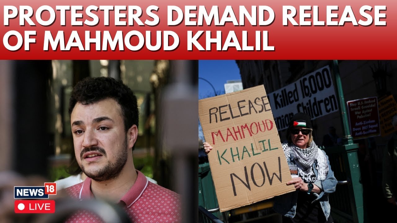 LIVE: Protesters demand the release of Palestinian activist Mahmoud Khalil