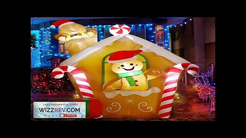 5.4ft Christmas Inflatable Gingerbread House Outdoor Decorations Christmas Blow up Yard Review