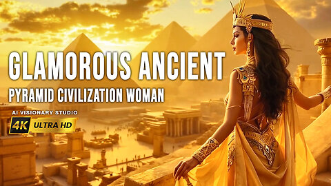 Glamorous Ancient Pyramid Civilization Woman Panavision Retrofuturistic AI Art AI Video