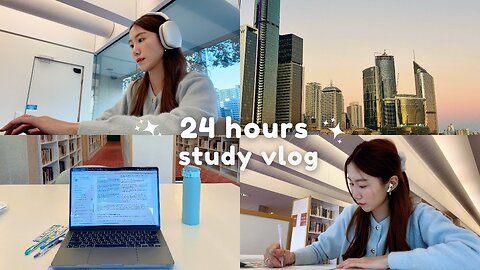 STUDY Vlog📚 | productive 24 hours, study with me at the library, a day in my life, finals week