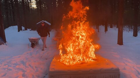 Gas + Blaze = Flaming Mattress!