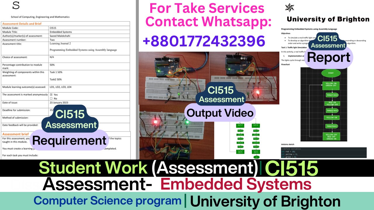 Student Work(Assessment )CI515 Embedded Systems Project – Traffic Light Simulation with Arduino| UK