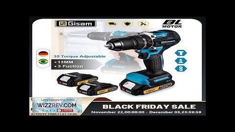 Gisam 13mm 35+3 Torque Brushless Electric Impact Drill Cordless Drill Electric Screwdriver Review