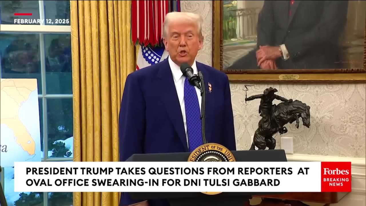 President Trump Takes Reporter's Questions At Tulsi Gabbard's Swearing-In February 12, 2025