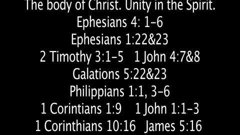 Sunday January 26, 2025. The Body of Christ. Unity in the Spirit.