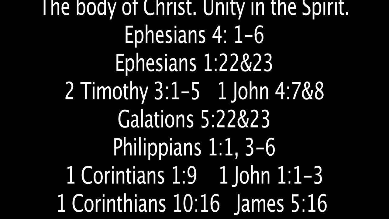 Sunday January 26, 2025. The Body of Christ. Unity in the Spirit.