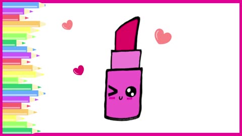 how to draw lipstick for kids