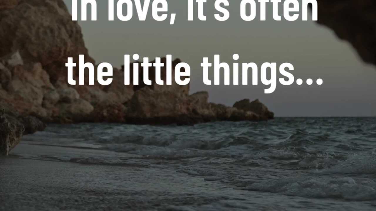 In love, it's often the little things…