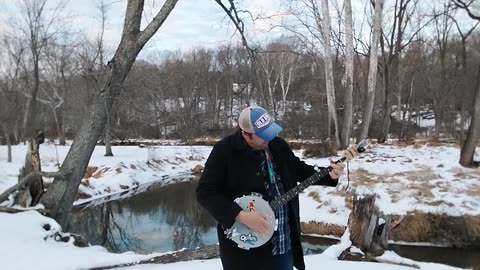 Playing banjo at my cousin's house