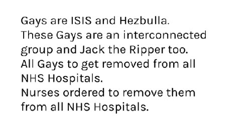 Gays banned from all NHS Hospitals.