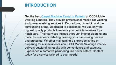 Get the best Carpet Machine Rental in Parteen