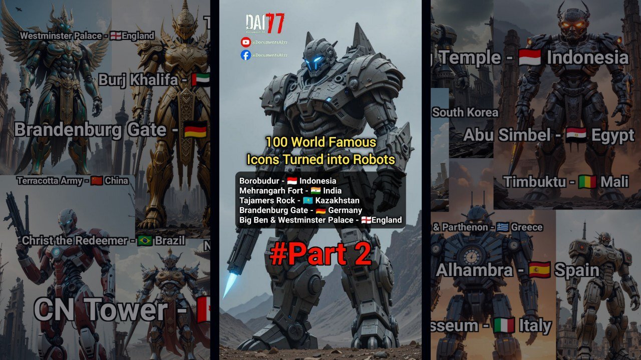 What If 100 World Icons Turned into Giant Futuristic Robots?! ⚡🤖 | #DocumentsAI77