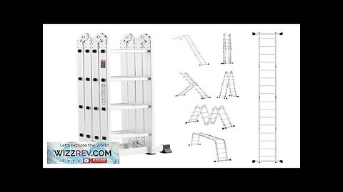 Multi-Purpose Folding Ladder 7-in-1 4 Step 15.5ft Reach Height for Work Review