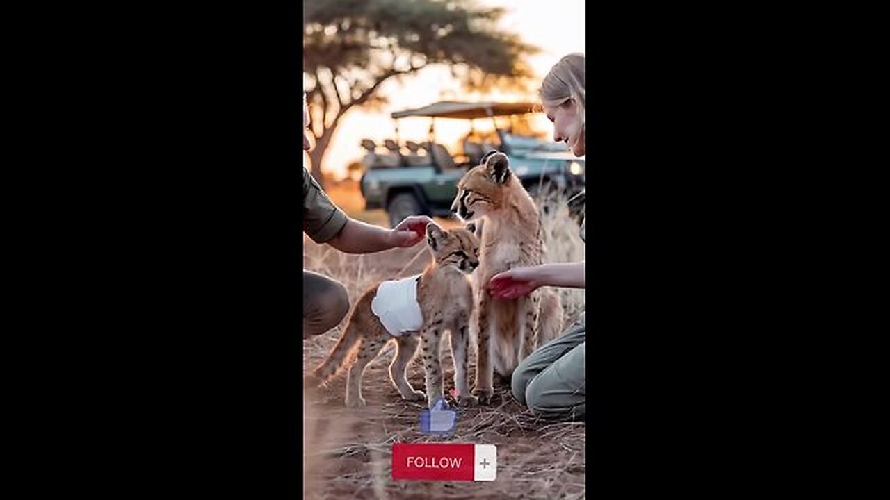 Injured Mother Lion Healing with the Care of Her Rescuers