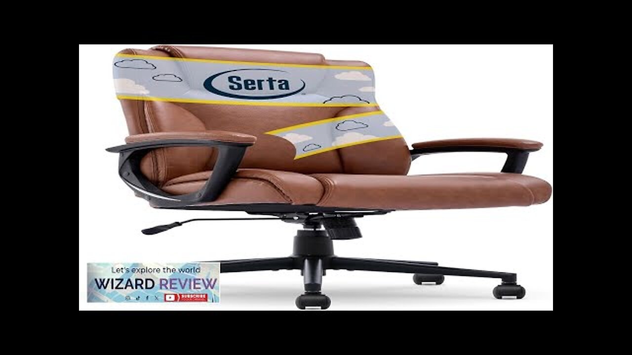 Serta Executive High Back Office Chair with Lumbar Support Ergonomic Upholstered Swivel Review