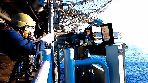 USS Iwo Jima Sailors FIRE POWERFUL M2A1 Machine Guns at Sea❗