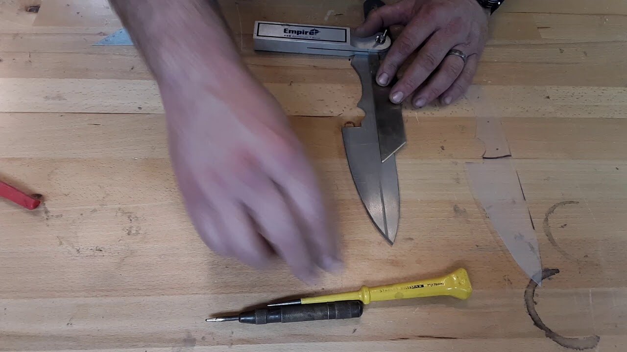 How to Make a Knife Step by Step: Knife build PART 6 how to lay out handle pins