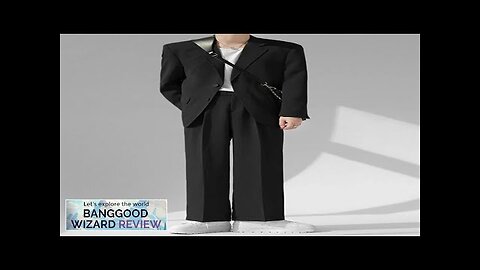 Mens Solid Lapel Blazer Casual Two Pieces Outfits Black S Review