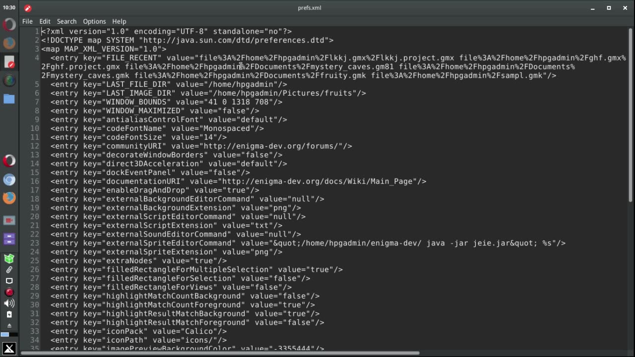 Overiding Enigma editor settings