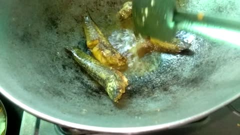 too many items like fresh fish cooking with dry fish cooking village cooking