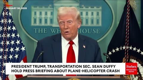 Trump Takes Questions From Reporters At Briefing After Plane-Helicopter Crash