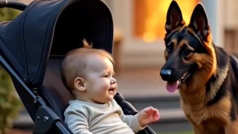 In this incredible video, witness a heroic dog saving the day by pushing a baby carriage