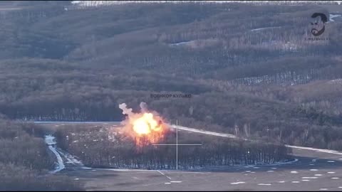 Moment of FAB Bomb Strike Near Sudzha Forested Area