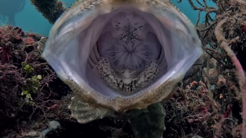 Giant FrogFish Yawns