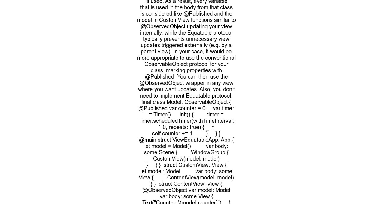 Cannot disable SwiftUI View updates