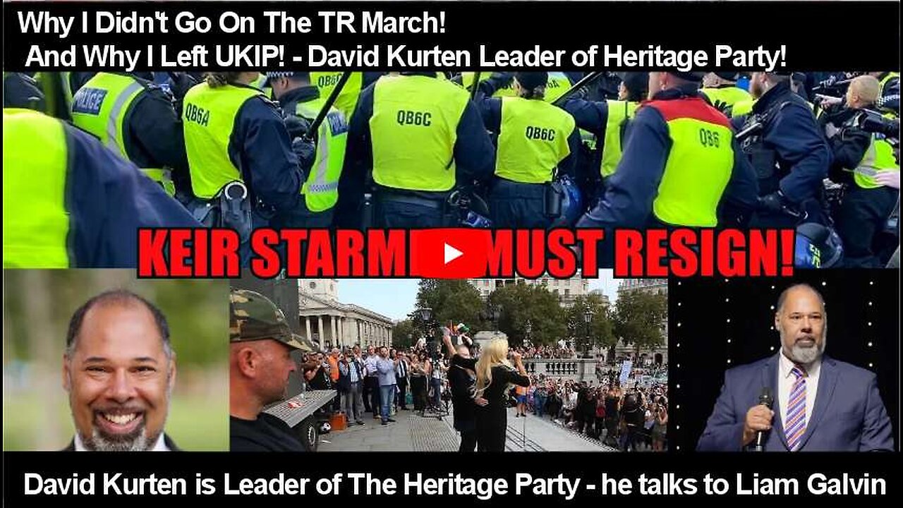 Why I Didn't Go On The TR March! And Why I Left UKIP! - David Kurten Leader of Heritage Party!